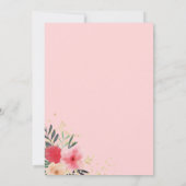 ピンクフローラ水色金ゴールドイースターブランチ卵狩り 招待状 (裏面)