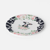 ピンクフローラ牛の誕生日パーティー ペーパープレート (アングル)