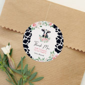 ピンクフローラ牛の誕生日パーティー ラウンドシール