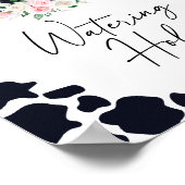 ピンクフローラ牛の誕生日灌水ホールサイン ポスター (角)