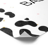 ピンクフローラ牛プリントホーリーカウベビーシャワーウェルカム ポスター (角)