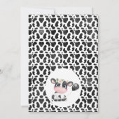 ピンクフローラ牛プリント誕生日サンキューカード 招待状 (裏面)