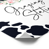 ピンクフローラ牛誕生日放牧ステーションサイン ポスター (角)