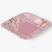 ピンクフローラ牡丹の花紙プレート ペーパープレート (傾斜あり)