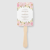 ピンクフローラ牡丹バラ結婚式 プログラムファン ハンドファン (正面)