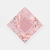 ピンクフローラ牡丹フラワー紙 スタンダードランチョンナプキン (角)