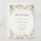 ピンクフローラ牡丹結婚水色 招待状 (正面)