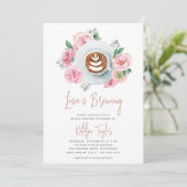 ピンクフローラ牡丹"愛は醸造"ブライダルブランチ 招待状 (スタンド正面)