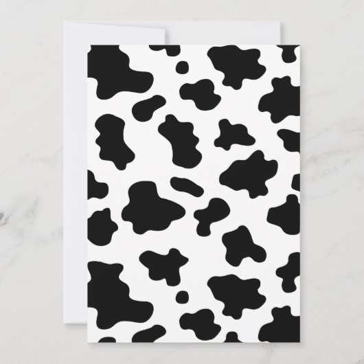 ピンクフローラ白黒グレイ牛プリント誕生日 招待状 (裏面)