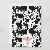 ピンクフローラ白黒牛プリント誕生日 招待状 (裏面)
