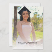 ピンクフローラ看護学校写真卒業 招待状 (裏面)