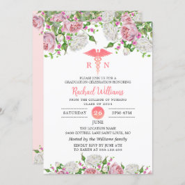 ピンクフローラ看護学校卒業パーティー 招待状