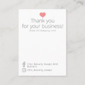 ピンクフローラ石鹸サンプル価格表示カード 名刺 (裏面)