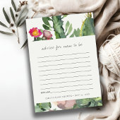 ピンクフローラ砂漠のサボテン動物相アドバイス赤ちゃんシャワー エンクロージャーカード