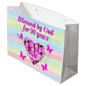 ピンクフローラ神を愛する90th誕生日抱き枕 ラージペーパーバッグ (裏面アングル)