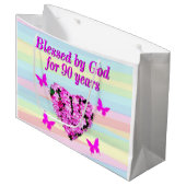 ピンクフローラ神を愛する90th誕生日抱き枕 ラージペーパーバッグ (正面アングル)