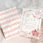 ピンクフローラ秋カボチャブライダルシャワー茶 招待状