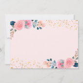 ピンクフローラ秋カボチャ秋誕生日写真 サンキューカード (裏面)