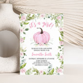 ピンクフローラ秋カボチャ赤ちゃんシャワー 招待状