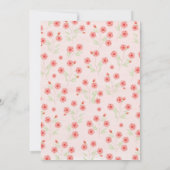 ピンクフローラ第十誕生日ガールパーティーテンプレート 招待状 (裏面)