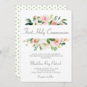 ピンクフローラ第1聖体 招待状 (正面/裏面)