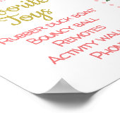 ピンクフローラ第1誕生日マイルストーンポスター ポスター (角)