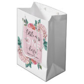 ピンクフローラ第1誕生日 ミディアムペーパーバッグ (正面アングル)