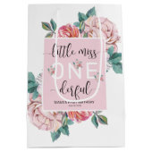 ピンクフローラ第1誕生日 ミディアムペーパーバッグ (裏面)