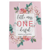 ピンクフローラ第1誕生日 ミディアムペーパーバッグ (裏面)