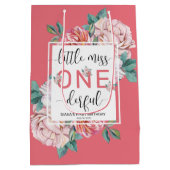 ピンクフローラ第1誕生日 ミディアムペーパーバッグ (裏面)