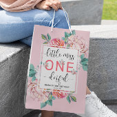 ピンクフローラ第1誕生日 ミディアムペーパーバッグ