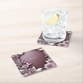 ピンクフローラ紙コースター スクエアペーパーコースター (インサイチュ)