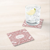 ピンクフローラ紙コースター スクエアペーパーコースター (インサイチュ)