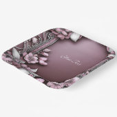 ピンクフローラ紙プレート ペーパープレート (傾斜あり)