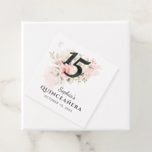 ピンクフローラ素朴キンセアニェラ15誕生日 フェイバータグ (インサイチュ)