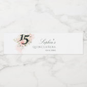 ピンクフローラ素朴キンセアニェラ15誕生日 ペットボトルラベル (シングルラベル)