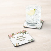 ピンクフローラ素朴グリーンリーボホハッピーリタイアメント コースター (右側)