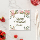 ピンクフローラ素朴グリーンリーボホハッピーリタイアメント スタンダードカクテルナプキン (インサイチュ)