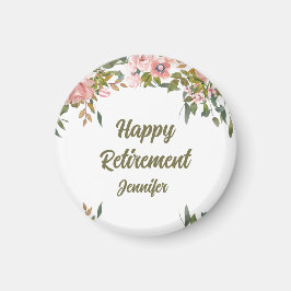 ピンクフローラ素朴グリーンリーボホハッピーリタイアメント マグネット