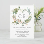 ピンクフローラ素朴ハート結婚ズ 招待状 (スタンド正面)