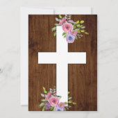 ピンクフローラ素朴バプテスマ宗教招待状 招待状 (裏面)