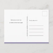 ピンクフローラ紫色バルーンベアーガールベビーシャワー インビテーションポストカード (裏面)