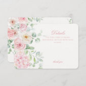 ピンクフローラ紫陽花ボタニカル開花詳細 エンクロージャーカード (正面/裏面)