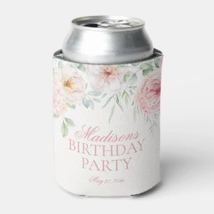 ピンクフローラ紫陽花ボタニカル開花誕生日 缶クーラー
