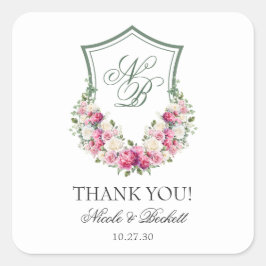 ピンクフローラ結婚クレスト スクエアシール