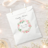 ピンクフローラ結婚ズキャンディバートリートポップコーン フェイバーバッグ (クリップ留めされた状態)