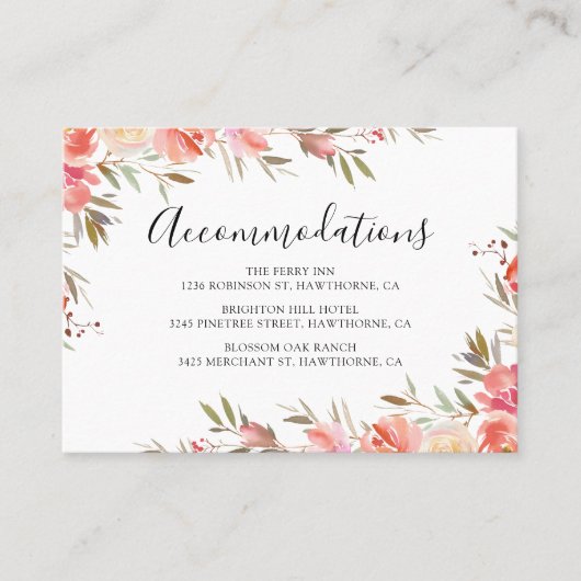 ピンクフローラ結婚ズホテルアコモデーション 名刺 (正面)