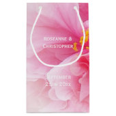 ピンクフローラ結婚デザイン スモールペーパーバッグ (裏面)