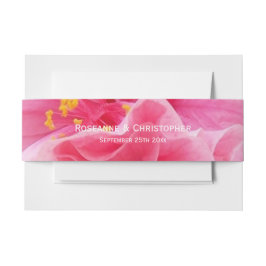 ピンクフローラ結婚デザイン 招待状ベリーバンド