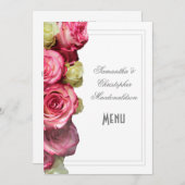 ピンクフローラ結婚バラのメニュー メニュー (正面/裏面)